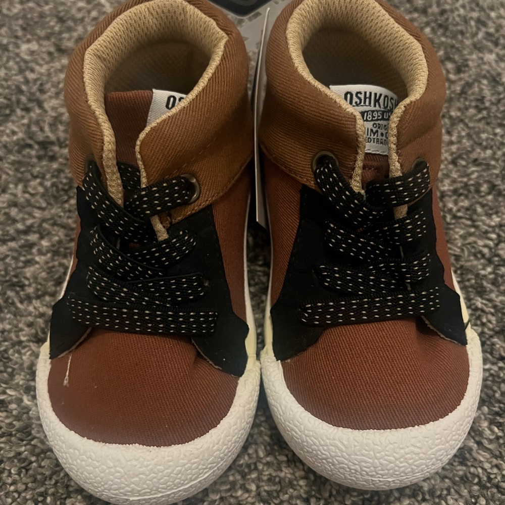 OshKosh B'gosh Brown and Black Kids Sneakers